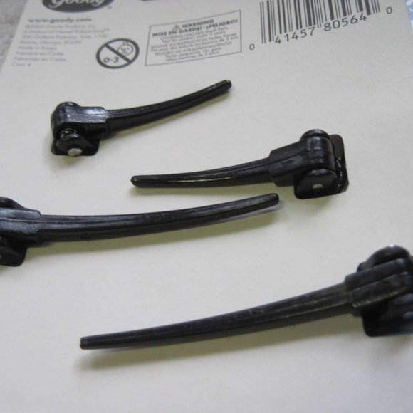 4 Goody Plastic Salon Clips Spring Backs Secure Hair Section Dark Black Red 2002 - Picture 11 of 15